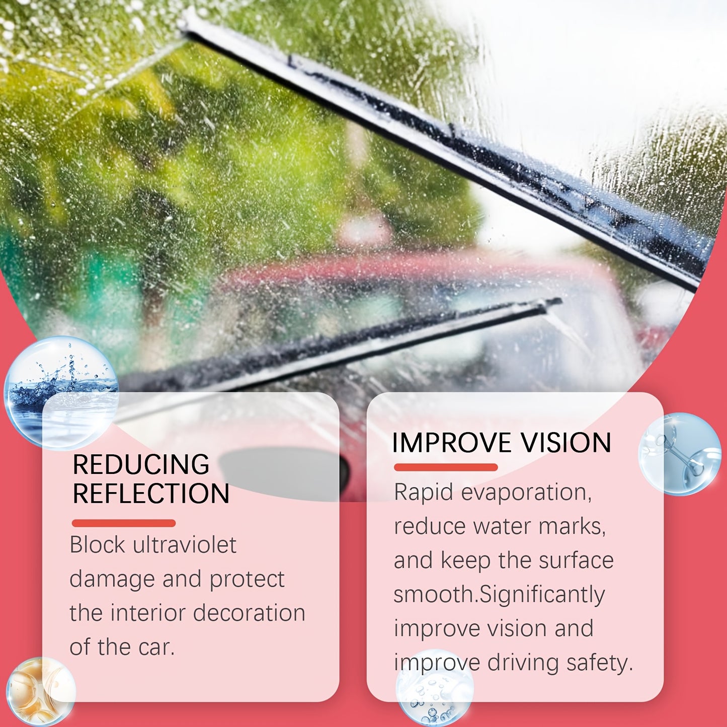 120ml Oil Film Cleaning Brush for Car Windshields - Biodegradable, Anti-Fog, Quick Stain Removal, Safe & Effective Glass Cleaner with Squeegee, Restores Clarity & Safety, Window Cleaning Tools