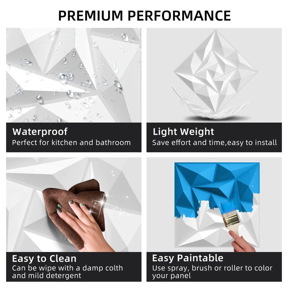 3D Wall Sticker Wall Panels Decorative Living Room Wallpaper Mural Waterproof 3D Wall Panel Mold Bathroom Kitchen