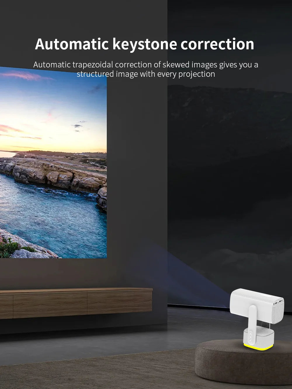 جهاز عرض Salange 4K K2 Smart Android11 مزود ببطارية مدمجة ومكبر صوت بلوتوث وWIFI Auto Focus Keystone Free-Style للأفلام الخارجية