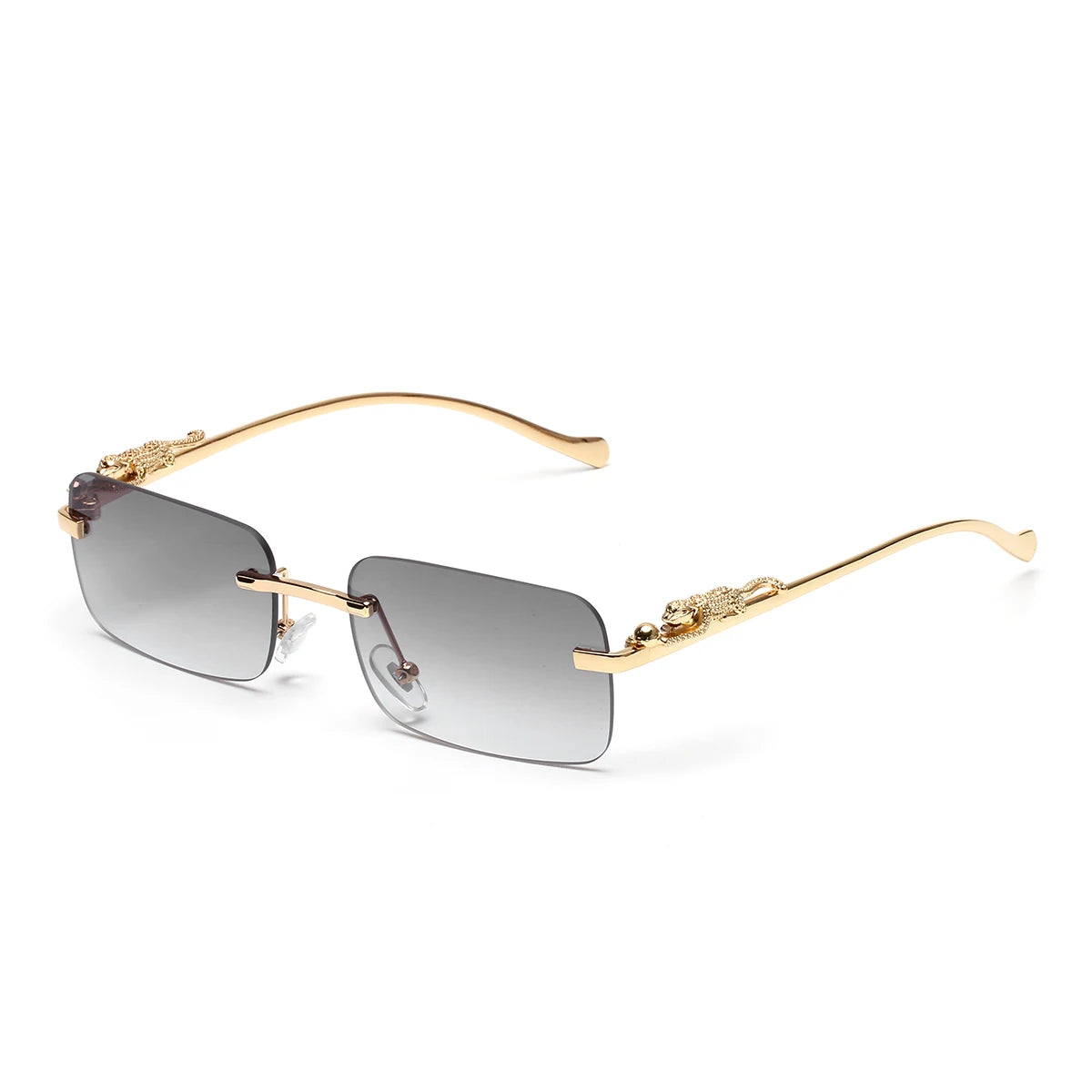 نظارات شمسية من Ruiao بدون إطار UV400 نظارات معدنية مربعة أنيقة للرجال والنساء نظارات شمسية مصممة للرجال من العلامة التجارية للخارجية
