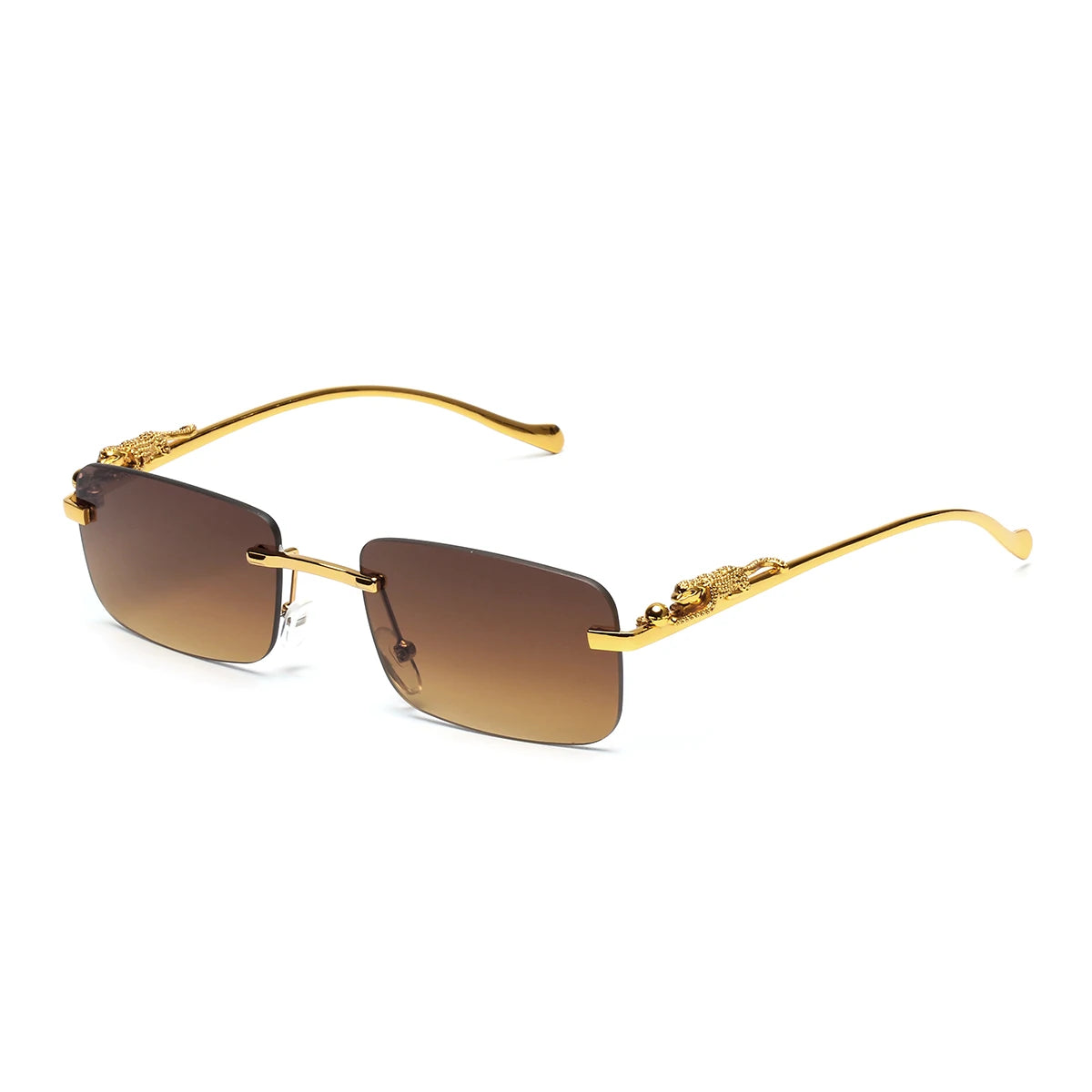 نظارات شمسية من Ruiao بدون إطار UV400 نظارات معدنية مربعة أنيقة للرجال والنساء نظارات شمسية مصممة للرجال من العلامة التجارية للخارجية