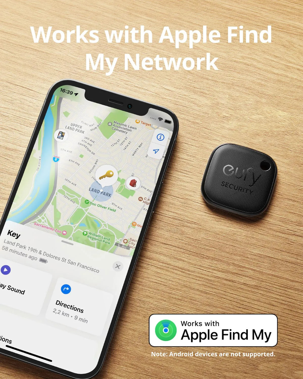 يعمل eufy Security SmartTrack Link مع Apple Find My Key Finder Bluetooth Tracker لسماعات الأذن والأمتعة Phone Finder IOS