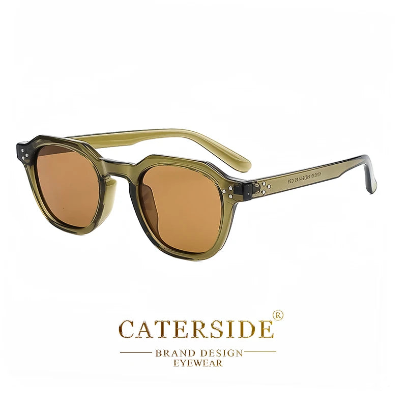 نظارات شمسية CATERSIDE ريترو مستقطبة للرجال خفيفة الوزن بإطار TR90 متعدد الأضلاع للنساء نظارات شمسية خارجية عالية الجودة للسفر