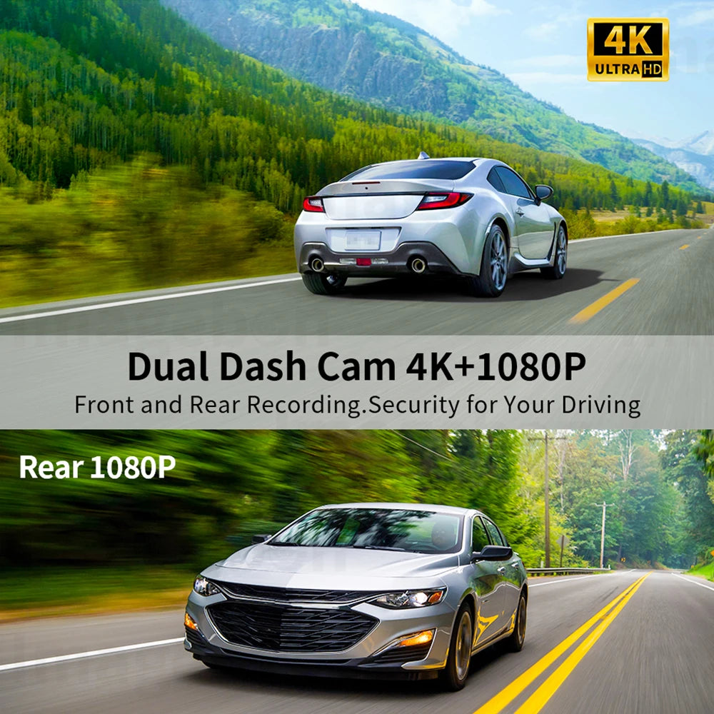 كاميرا سيارة Imagebon 10.26 بوصة لاسلكية مع CarPlay وAndroid Auto وADAS 4K DVR وبلوتوث وAUX ونظام تحديد المواقع العالمي (GPS) ومسجل فيديو على لوحة القيادة