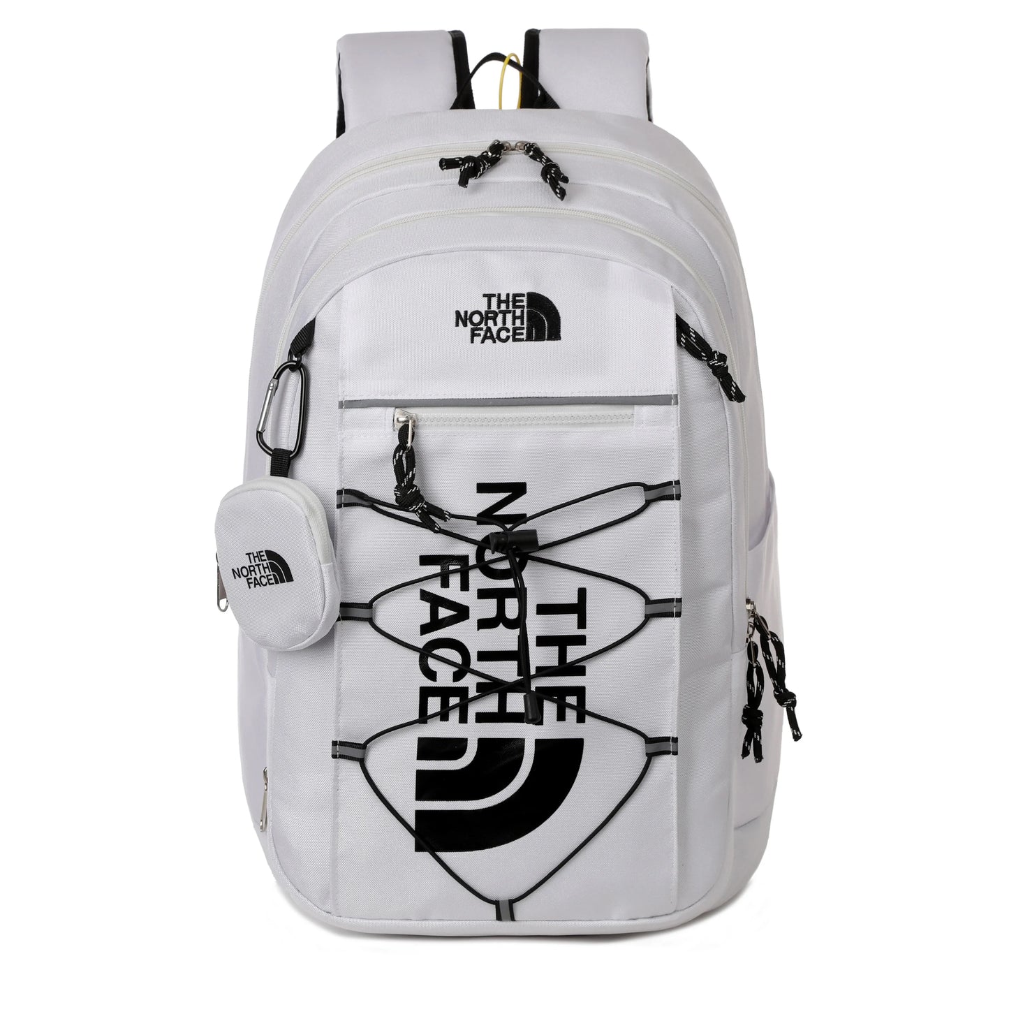 حقيبة ظهر رياضية كاجوال بفتحة سحاب من THE NORTH FACE 30L، حقيبة ظهر خارجية من النايلون باللون الرمادي للرجال
