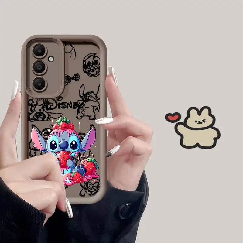 جراب لطيف من Disney Stitch لهاتف Samsung Galaxy A24 A15 A54 A73 5G A25 A34 A13 A14 4G A23 A33 غطاء سيليكون