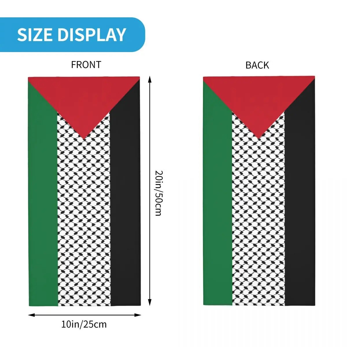 غطاء رأس علم فلسطين مع وشاح سحري بنمط كوفية حتا فلسطينية وربطة رأس لركوب الخيل للجنسين والكبار مقاوم للرياح