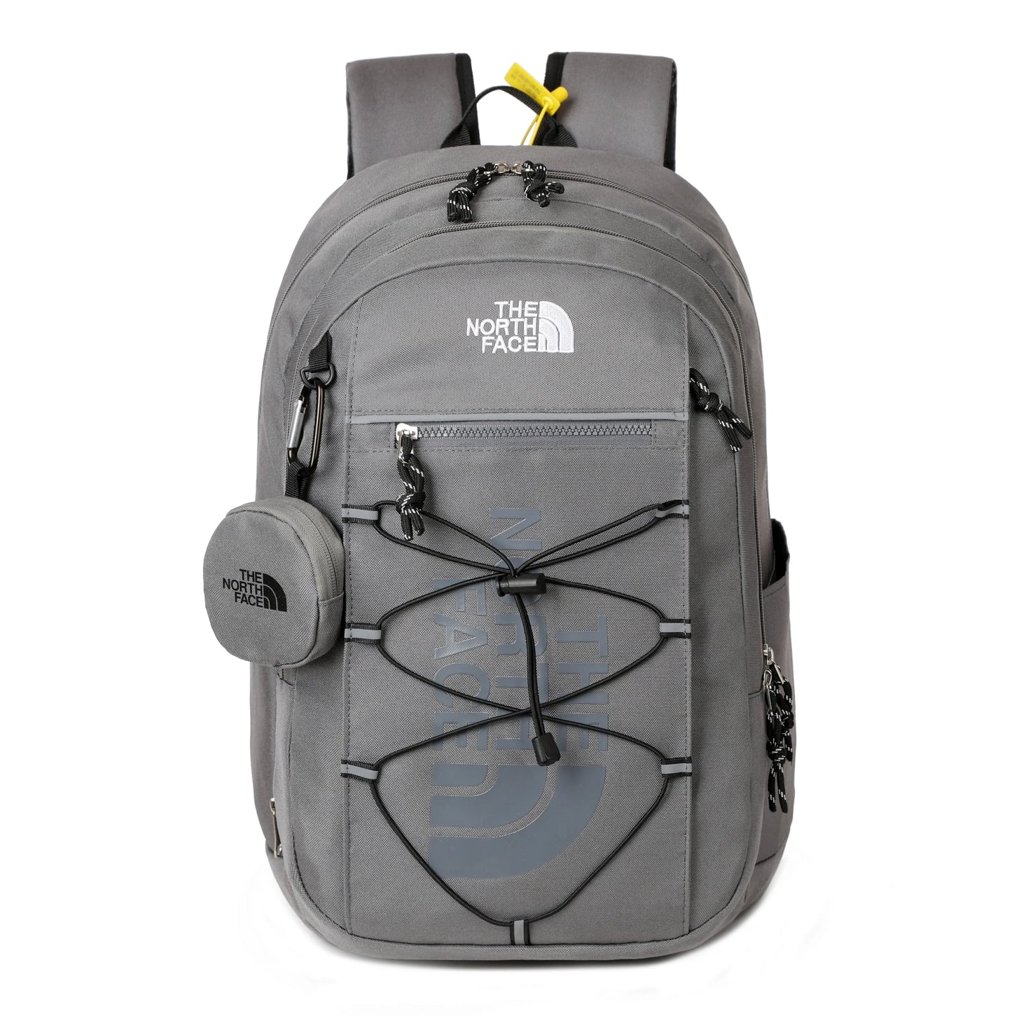 حقيبة ظهر رياضية كاجوال بفتحة سحاب من THE NORTH FACE 30L، حقيبة ظهر خارجية من النايلون باللون الرمادي للرجال