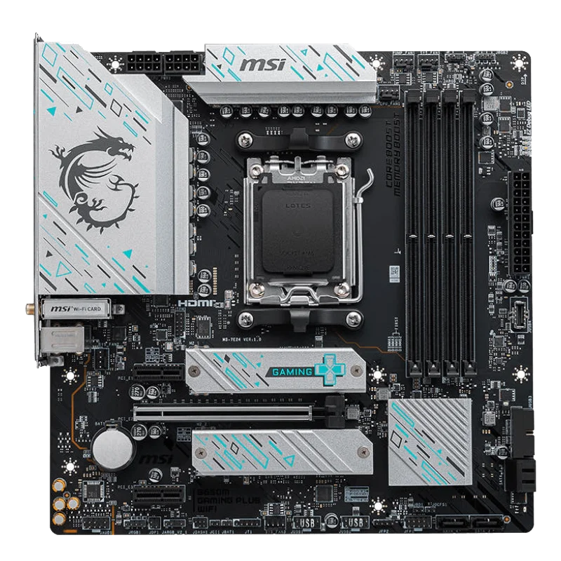 اللوحة الأم الجديدة MSI B650M GAMING PLUS WIFI AMD B650 تدعم DDR5 7200+MHz (OC) 192GB AMD Ryzen ™ 7000 8000 Series Socket AM5