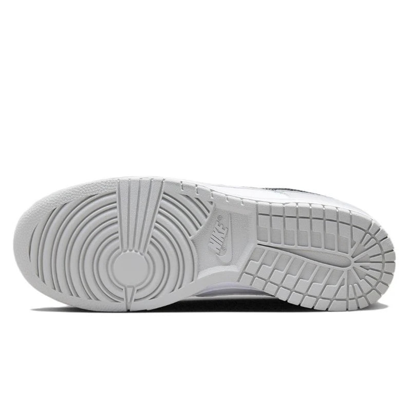 حذاء تزلج Nike Dunk Retro أسود وأبيض للرجال والنساء كلاسيكي من الجلد الأصلي غير قابل للانزلاق ومريح للجري