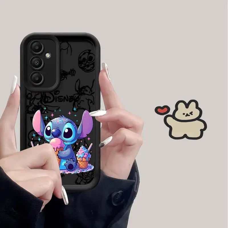 جراب لطيف من Disney Stitch لهاتف Samsung Galaxy A24 A15 A54 A73 5G A25 A34 A13 A14 4G A23 A33 غطاء سيليكون