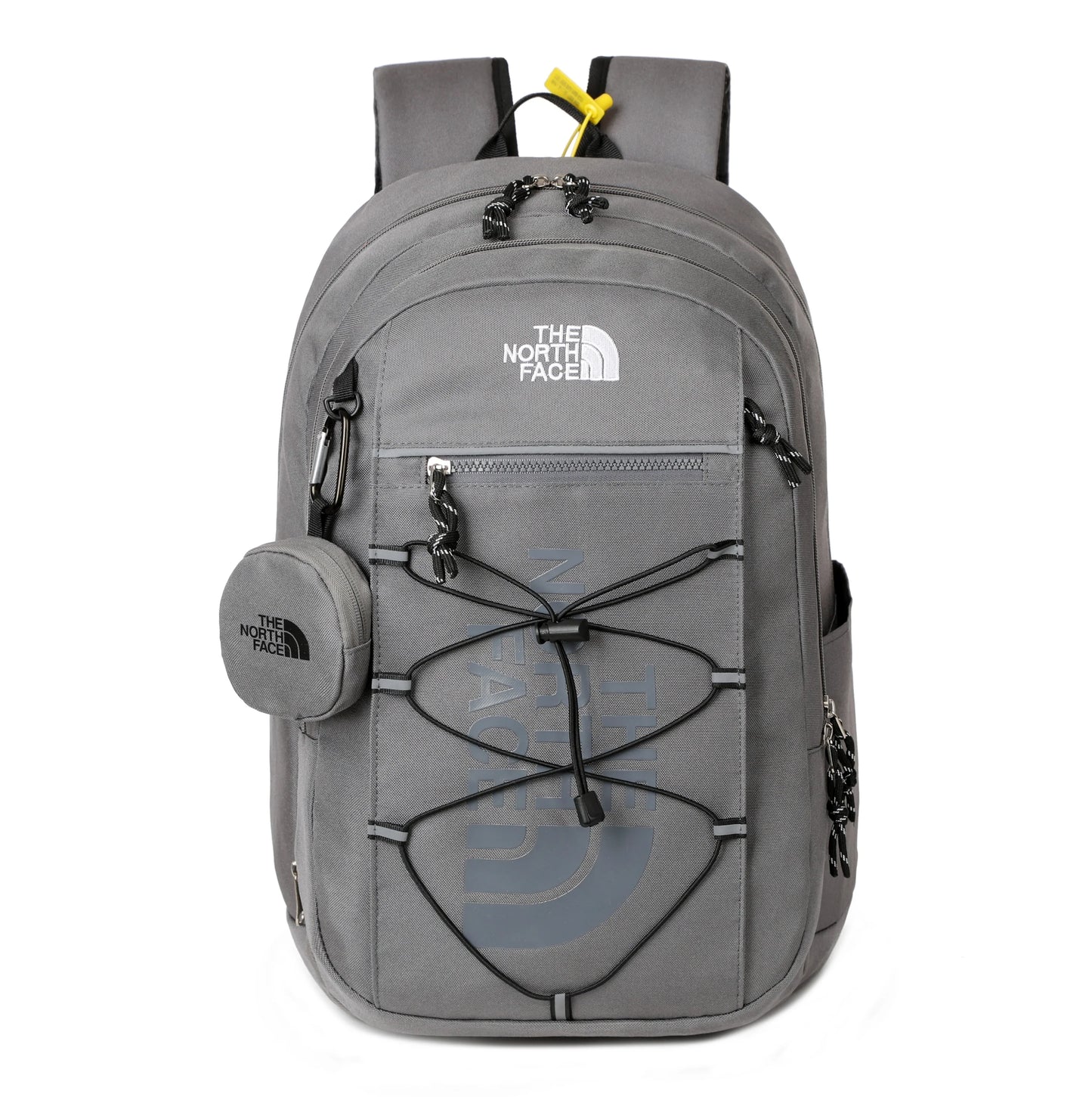 حقيبة ظهر رياضية كاجوال بفتحة سحاب من THE NORTH FACE 30L، حقيبة ظهر خارجية من النايلون باللون الرمادي للرجال
