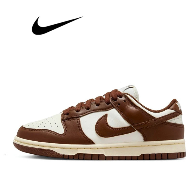 حذاء تزلج Nike Dunk Retro أسود وأبيض للرجال والنساء كلاسيكي من الجلد الأصلي غير قابل للانزلاق ومريح للجري
