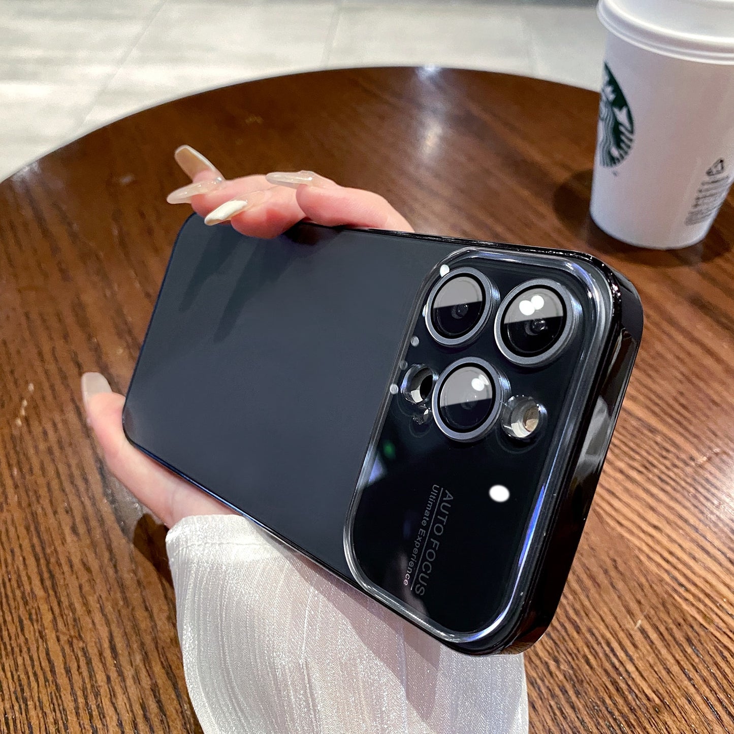جراب Fashion AG رفيع غير لامع لهاتف iPhone 12 13 14 Pro Max iPhone 14Pro 13Pro 12ProMax، غطاء صلب مقاوم للصدمات مع نافذة كبيرة من الزجاج المقوى