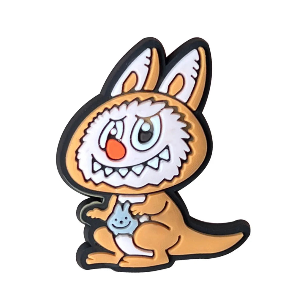 10pcs Labubu Shoe Flower Buckle for Men Women Anime Cartoon Cute Applique Boys Girls Shoes DIY Decorative Products Patch Toys