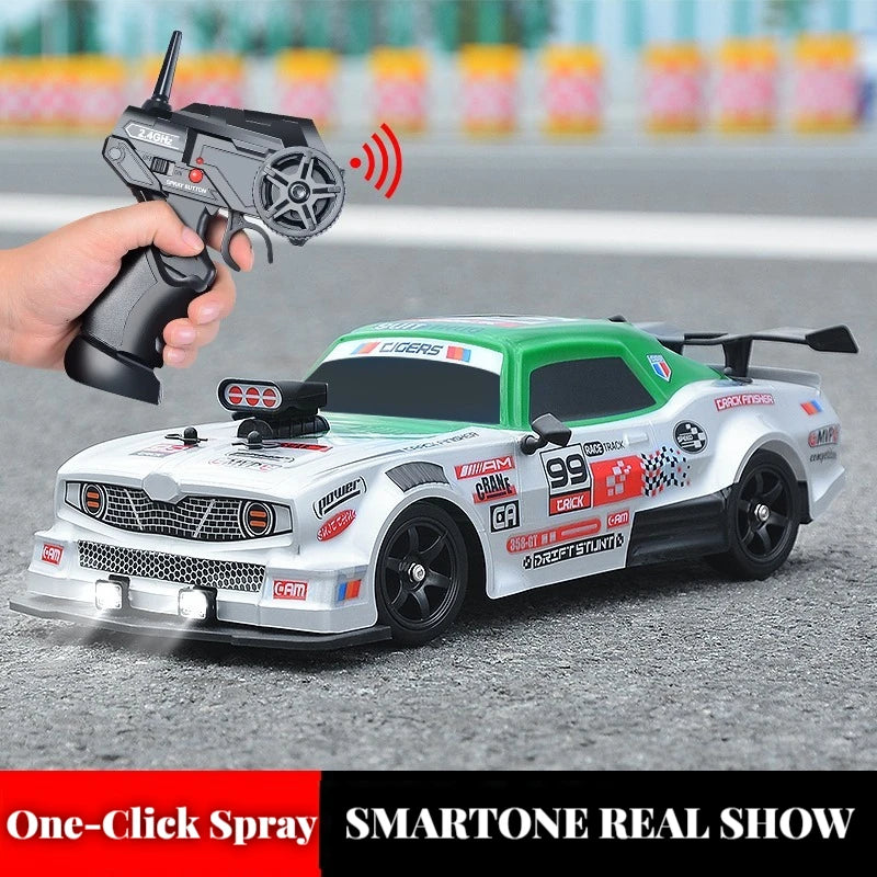سيارات RC 2.4G 4WD 1:16 سيارة دريفت عالية السرعة كبيرة الحجم بنوعين من الإطارات إصدار كلاسيكي سيارة سباق احترافية للهدايا