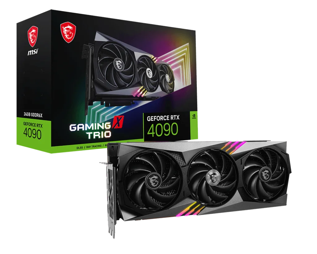 بطاقة رسوميات MSI RTX 4090 GAMING X TRIO 24G 16Pin GDDR6X 384bit PCI Express 4.0 16X 850W بطاقة رسوميات جديدة RTX 4090 24GB