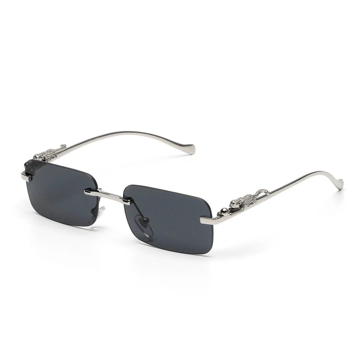 نظارات شمسية من Ruiao بدون إطار UV400 نظارات معدنية مربعة أنيقة للرجال والنساء نظارات شمسية مصممة للرجال من العلامة التجارية للخارجية