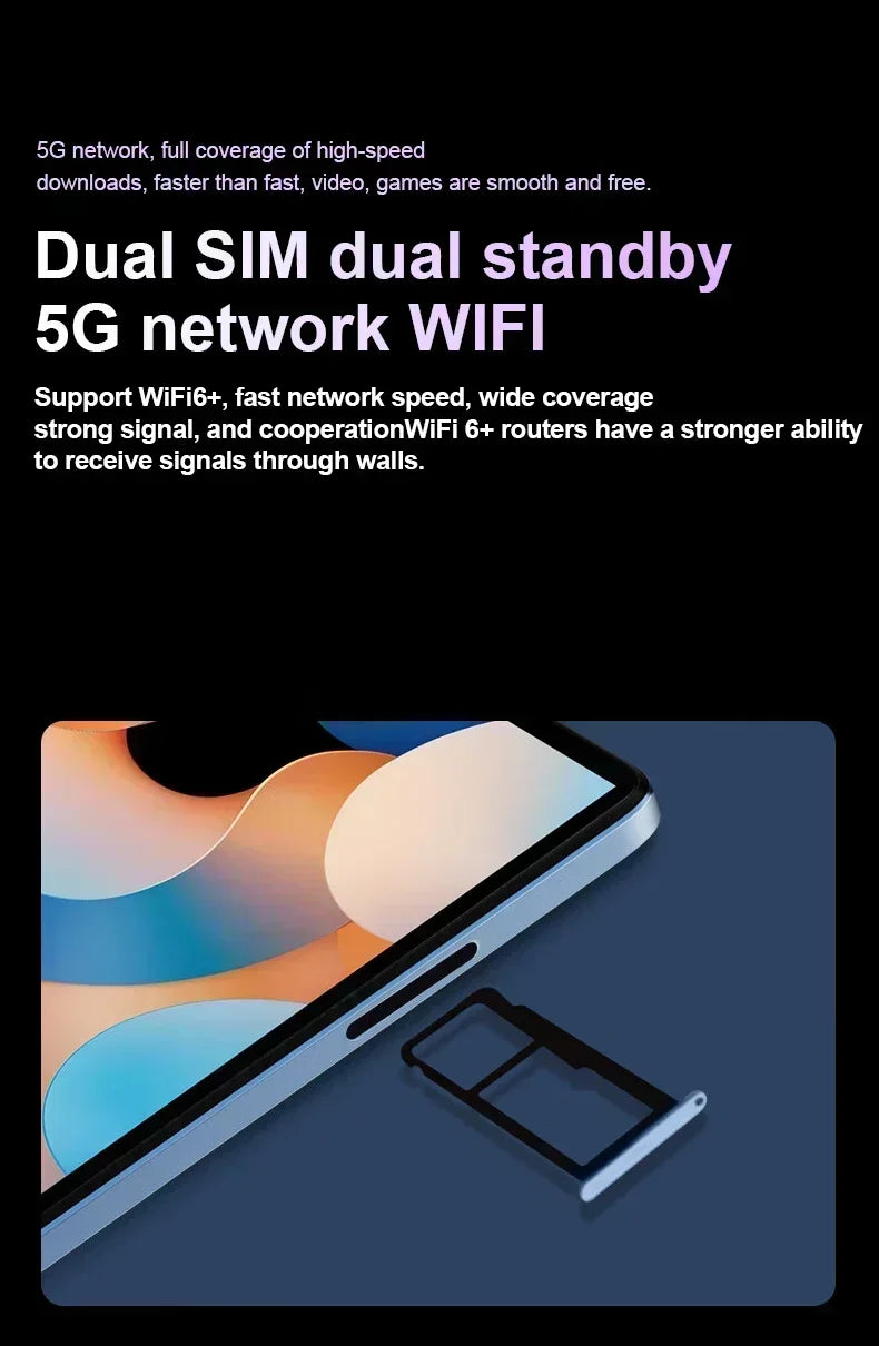Original Pad 8 Pro Tablet 10.1 inch Android 13 Snapdragon 8gen2 Global 16GB+1024GB 10000mah 5G Dual SIM WIFI HD Full Screen