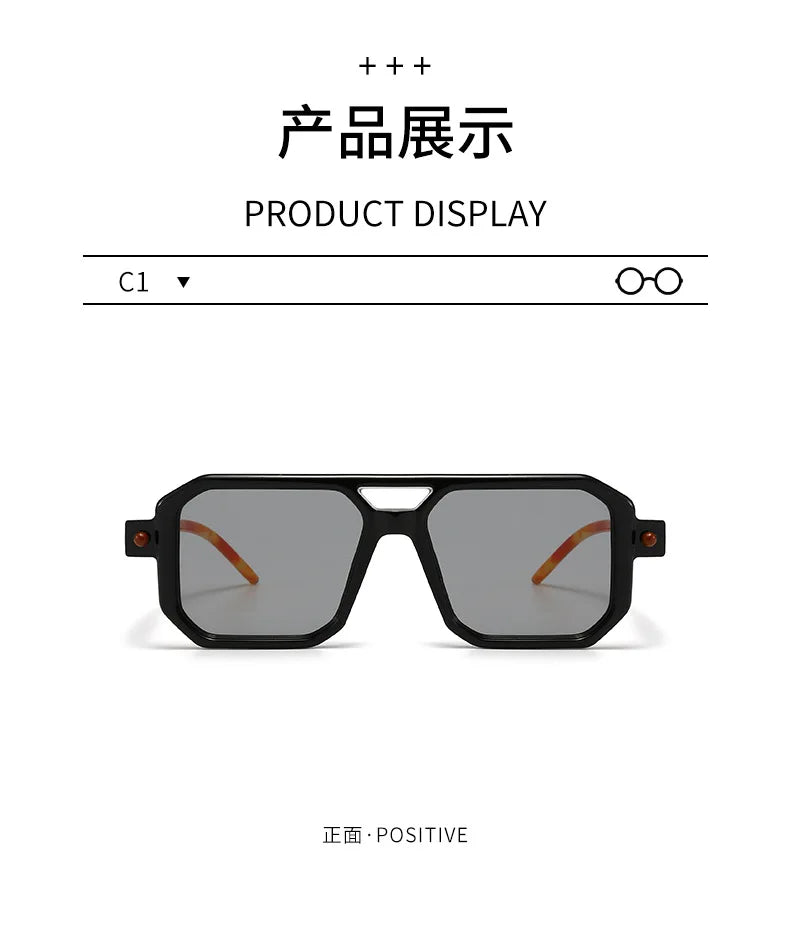 Polygon Sunglasses Rectangle Fashion Popular Women Men Shades Square Sun Glasses for Female Male Summer Traveling Oculos