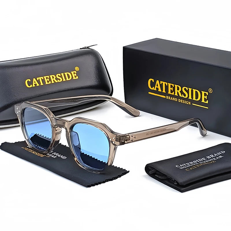 نظارات شمسية CATERSIDE ريترو مستقطبة للرجال خفيفة الوزن بإطار TR90 متعدد الأضلاع للنساء نظارات شمسية خارجية عالية الجودة للسفر