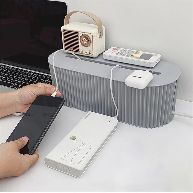 صندوق تخزين لوحة التوصيلات من Nordic Plug منظم أسلاك الكابلات حافظة مأخذ جهاز توجيه واي فاي لاسلكي سوار سطح المكتب حامل خط البيانات رف