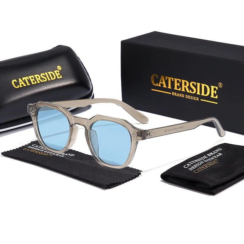 نظارات شمسية CATERSIDE ريترو مستقطبة للرجال خفيفة الوزن بإطار TR90 متعدد الأضلاع للنساء نظارات شمسية خارجية عالية الجودة للسفر