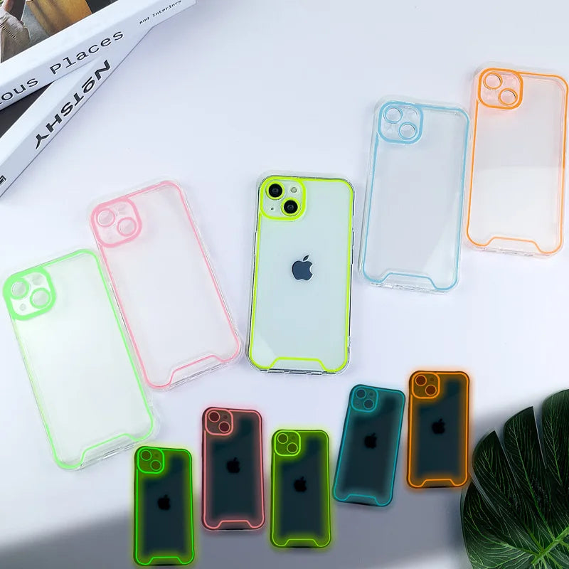 Luxury Night Light Luminous Clear Phone Case for iPhone 14 Plus 11 12 13 14 Pro Max X XR XS Max Soft Silicone Back Cover Shell