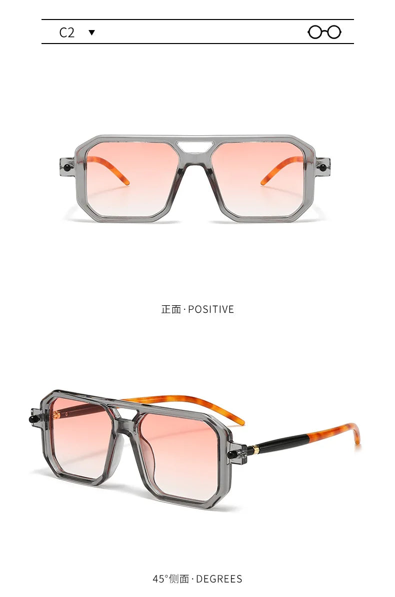 Polygon Sunglasses Rectangle Fashion Popular Women Men Shades Square Sun Glasses for Female Male Summer Traveling Oculos
