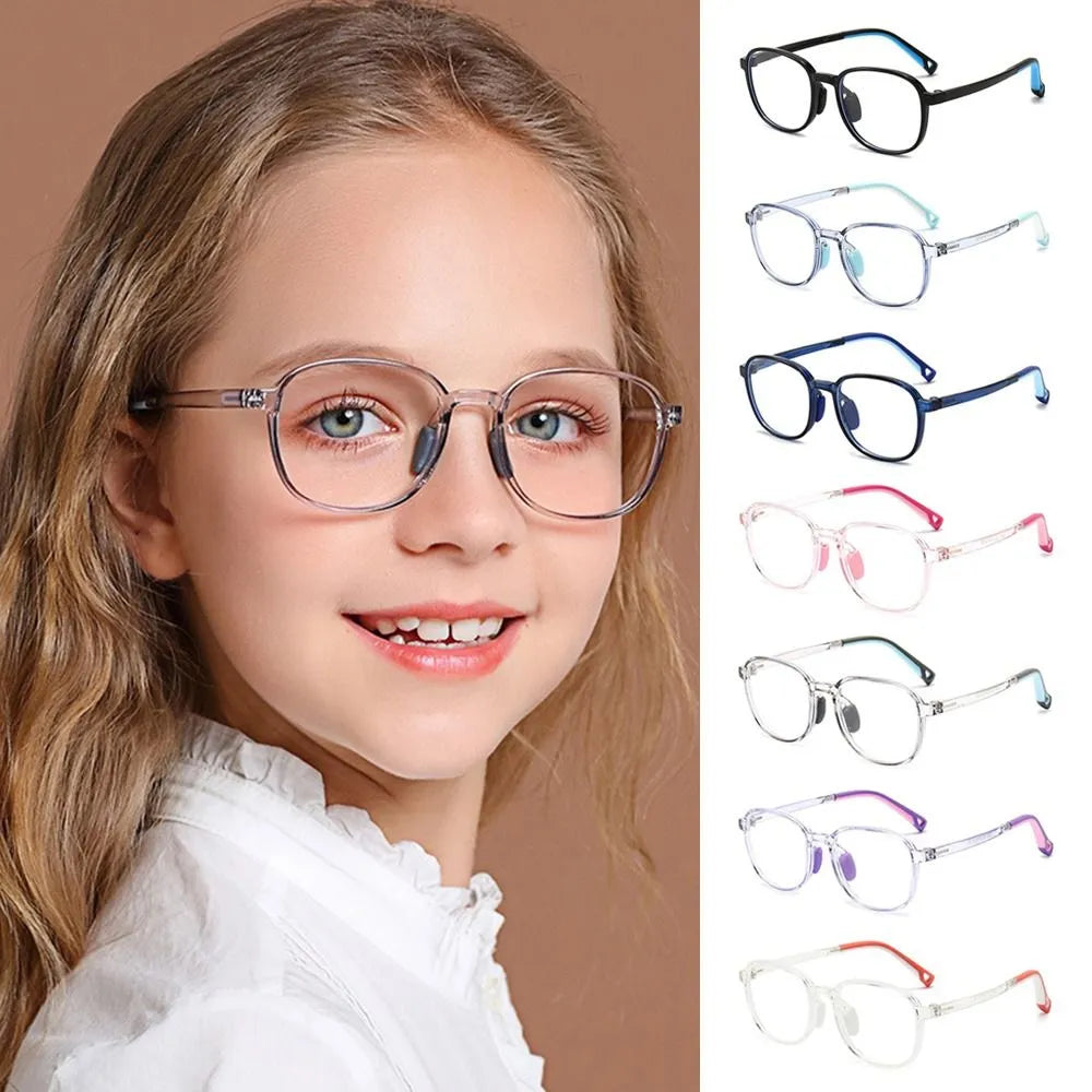 نظارات TR90 للأطفال مضادة للضوء الأزرق، نظارات حماية العين للكمبيوتر للأولاد والبنات، إطار خفيف للغاية، نظارات للأطفال