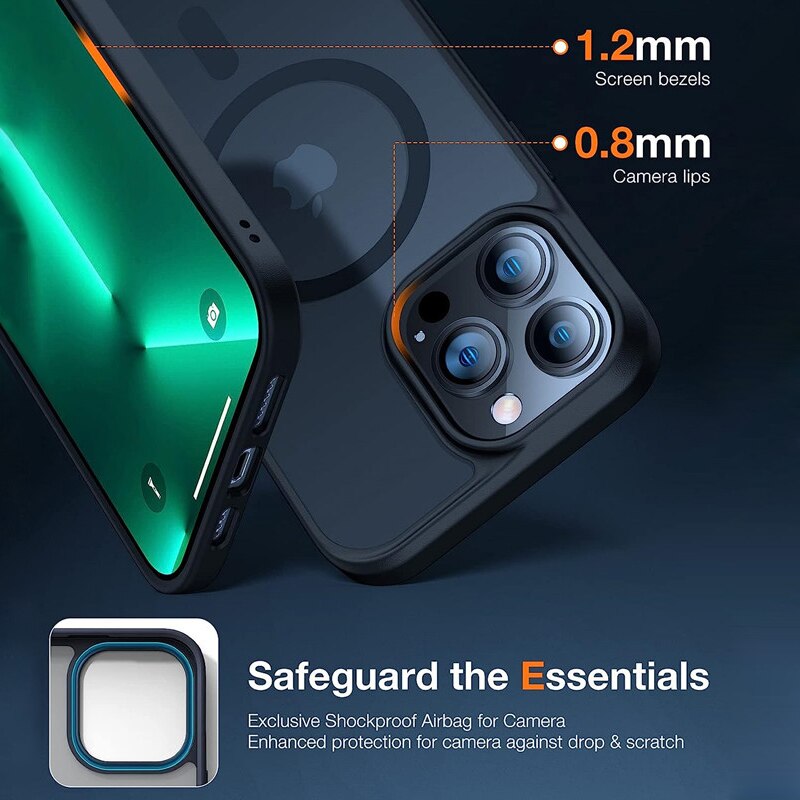 Luxury Magnetic Wireless Charging Case For Magsafe For iPhone 14 Plus 13 12 11 Pro Max Transparent Matte Shockproof Hard Cover