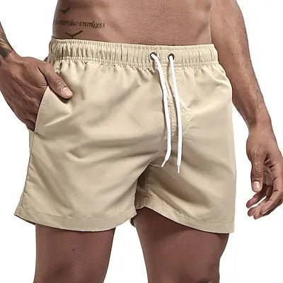 شورت سباحة رجالي، شورت سباحة سريع الجفاف، شورت سباحة قابل للتهوية مع رباط وجيوب لركوب الأمواج على الشاطئ والصيف
