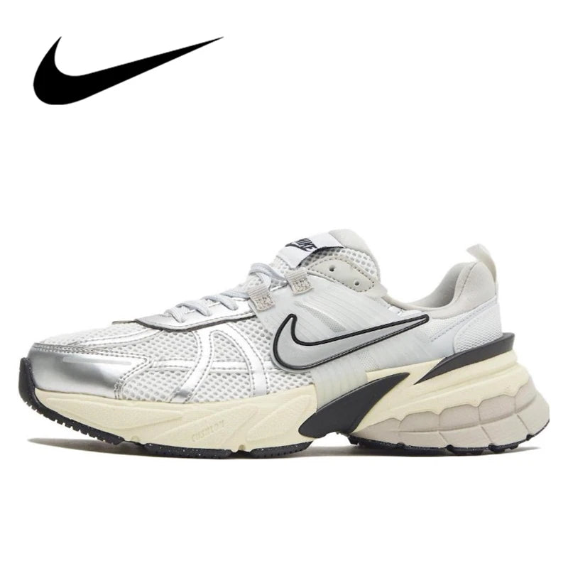 حذاء جري أصلي من Nike V2K Run Mesh للرجال والنساء، خفيف الوزن، مزود ببطانة تدليك، حذاء رياضي للمشي في الهواء الطلق