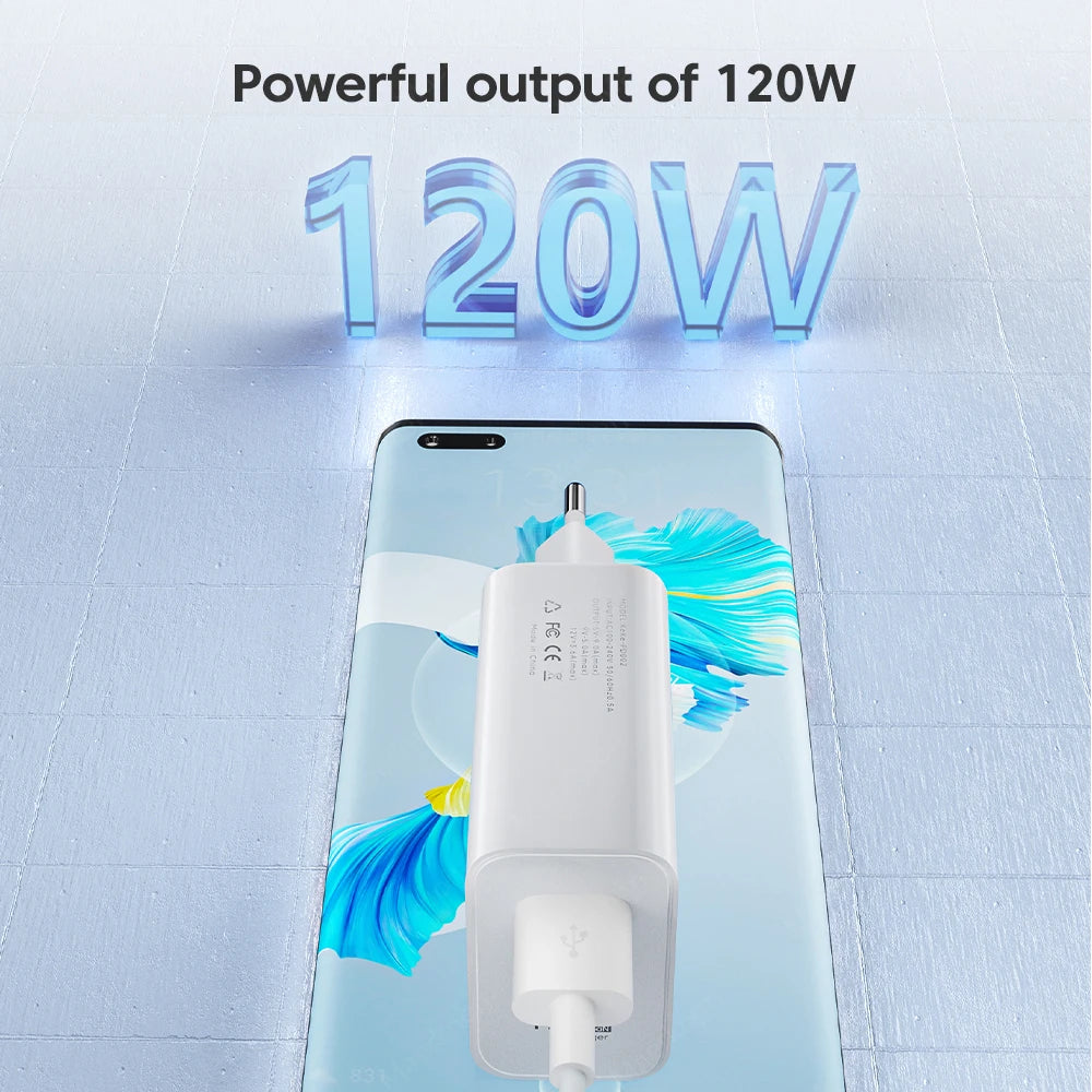 شاحن USB 120 وات GaN شحن سريع محول شاحن هاتف بمقبس الاتحاد الأوروبي/الولايات المتحدة 10 أمبير كابل من النوع C لهاتف iPhone وXiaomi وSamsung شاحن حائط USB