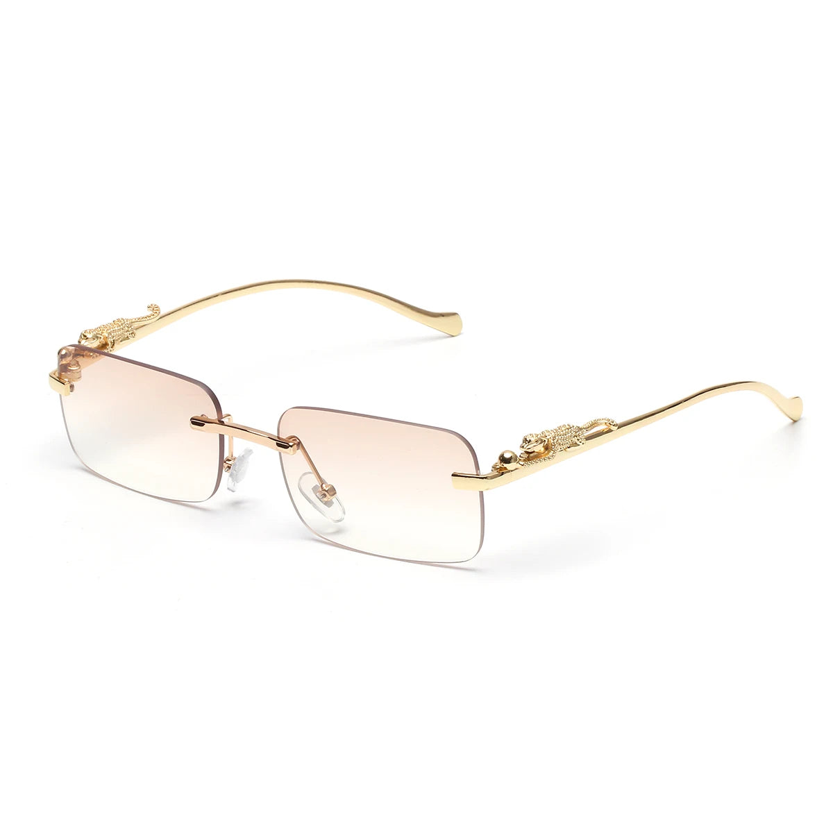 نظارات شمسية من Ruiao بدون إطار UV400 نظارات معدنية مربعة أنيقة للرجال والنساء نظارات شمسية مصممة للرجال من العلامة التجارية للخارجية