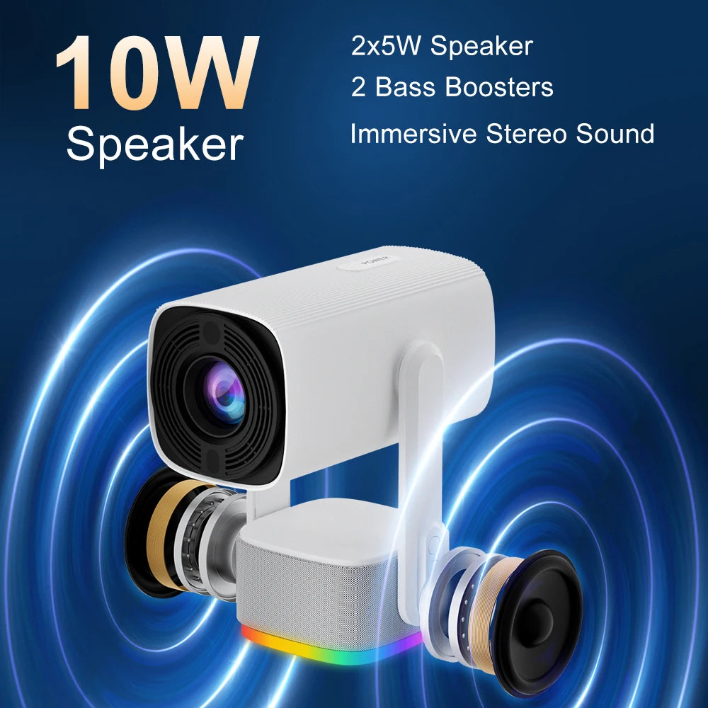 جهاز عرض Salange 4K K2 Smart Android11 مزود ببطارية مدمجة ومكبر صوت بلوتوث وWIFI Auto Focus Keystone Free-Style للأفلام الخارجية
