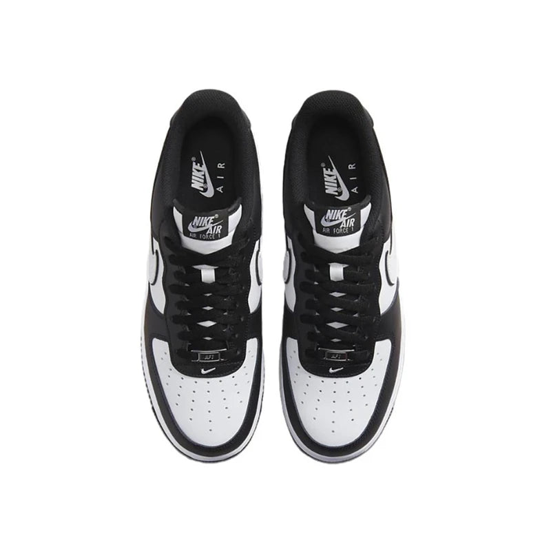 حذاء تزلج Nike Air Force 1 07 للرجال والنساء كلاسيكي باللونين الأسود والأبيض مصنوع من الجلد الأصلي غير قابل للانزلاق ومريح للجري من Af1