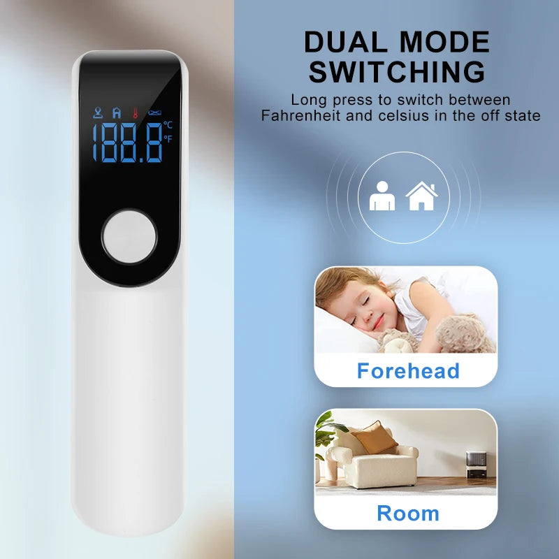 مقياس حرارة طبي بالأشعة تحت الحمراء من JUSTLANG، أداة قياس الحمى الرقمية بدون تلامس، شاشة LED للجبهة، للأطفال والبالغين