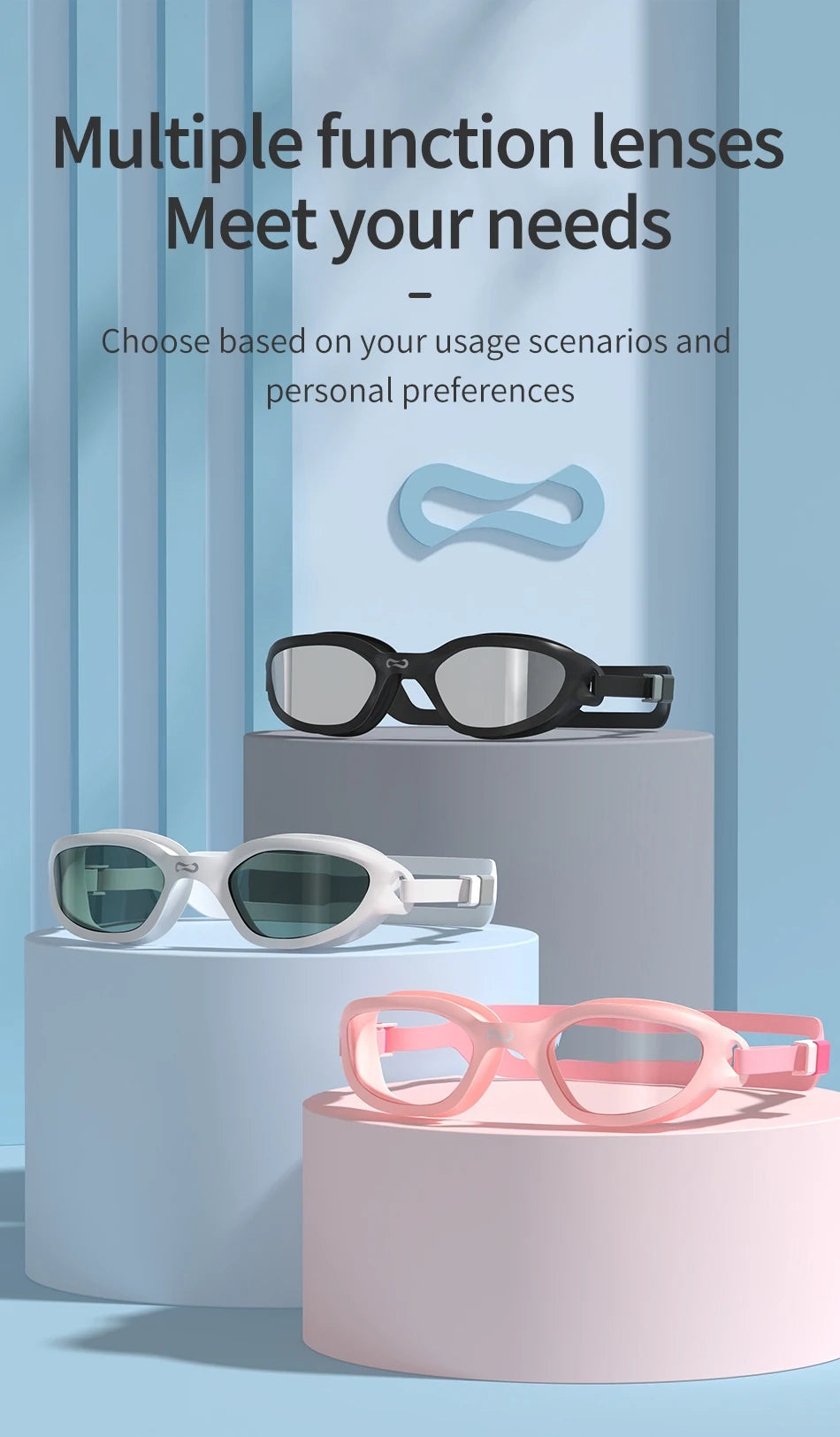 COPOZZ Professional HD Swimming Goggles Anti-Fog UV Protection Adjustable Swimming Glasses Silicone Water Glass For Men and Wome