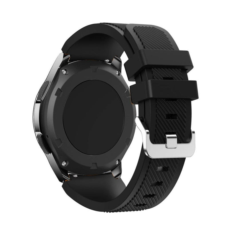 سوار سيليكون مقاس 20 مم و22 مم لساعة سامسونج جالاكسي 3/46 مم/42 مم/active 2/46 Gear s3Frontier/S2/Sport وسوار هواوي GT 2/2E