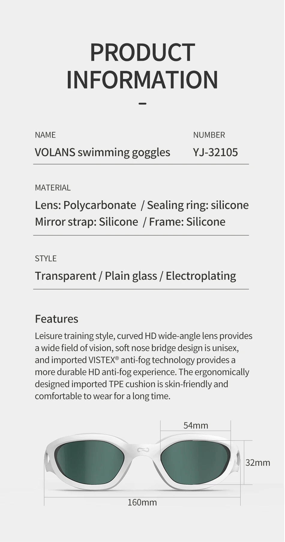 COPOZZ Professional HD Swimming Goggles Anti-Fog UV Protection Adjustable Swimming Glasses Silicone Water Glass For Men and Wome