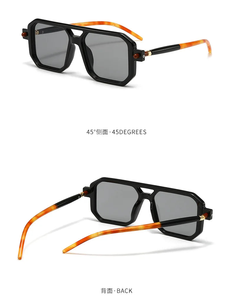 Polygon Sunglasses Rectangle Fashion Popular Women Men Shades Square Sun Glasses for Female Male Summer Traveling Oculos