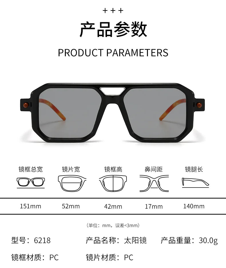 Polygon Sunglasses Rectangle Fashion Popular Women Men Shades Square Sun Glasses for Female Male Summer Traveling Oculos