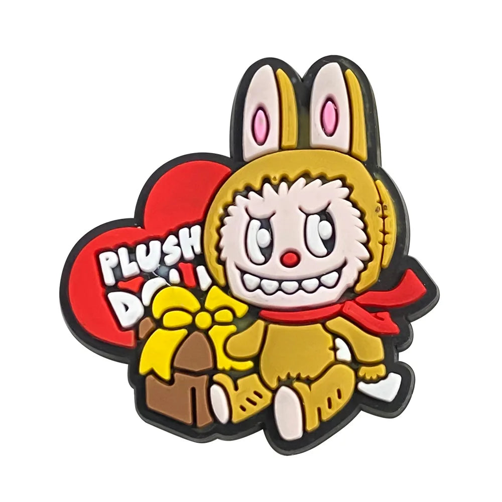 10pcs Labubu Shoe Flower Buckle for Men Women Anime Cartoon Cute Applique Boys Girls Shoes DIY Decorative Products Patch Toys