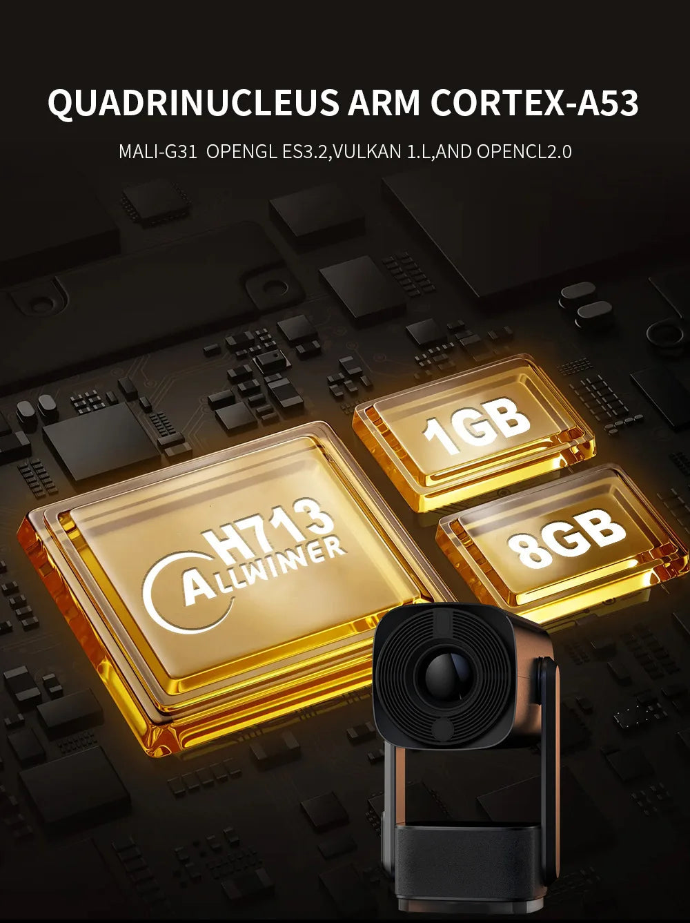 جهاز عرض Salange 4K K2 Smart Android11 مزود ببطارية مدمجة ومكبر صوت بلوتوث وWIFI Auto Focus Keystone Free-Style للأفلام الخارجية