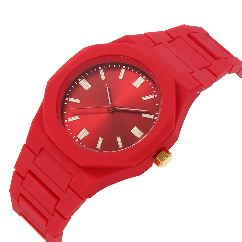ساعة يد رجالية نسائية كلاسيكية بسيطة من Orologio باللونين الأسود والأبيض وحزام من السيليكون Reloj Mujer كوارتز ساعة يد للرجال والنساء