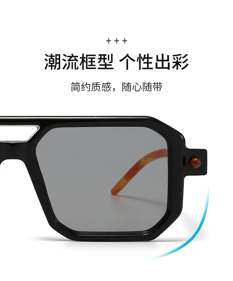 Polygon Sunglasses Rectangle Fashion Popular Women Men Shades Square Sun Glasses for Female Male Summer Traveling Oculos