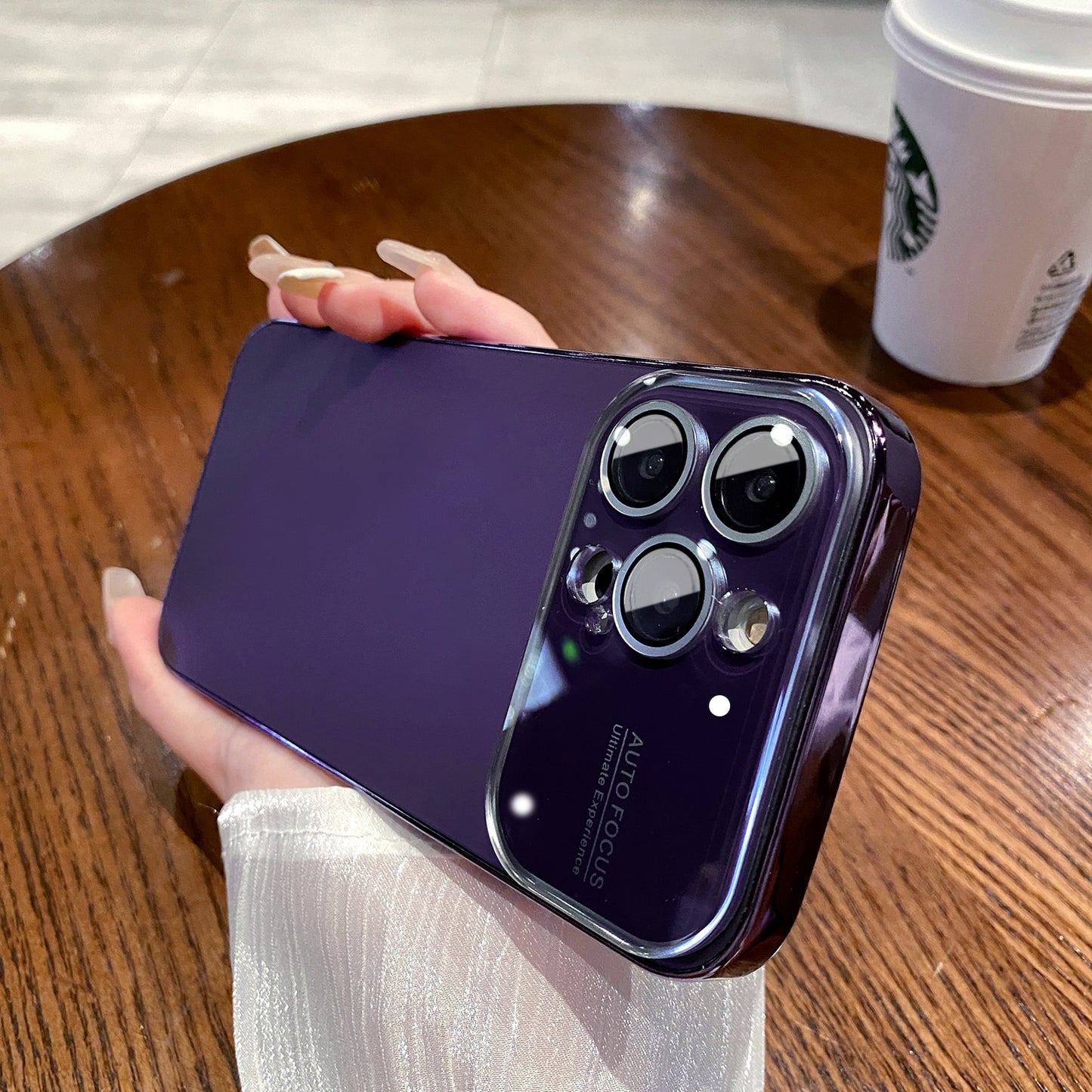 جراب Fashion AG رفيع غير لامع لهاتف iPhone 12 13 14 Pro Max iPhone 14Pro 13Pro 12ProMax، غطاء صلب مقاوم للصدمات مع نافذة كبيرة من الزجاج المقوى