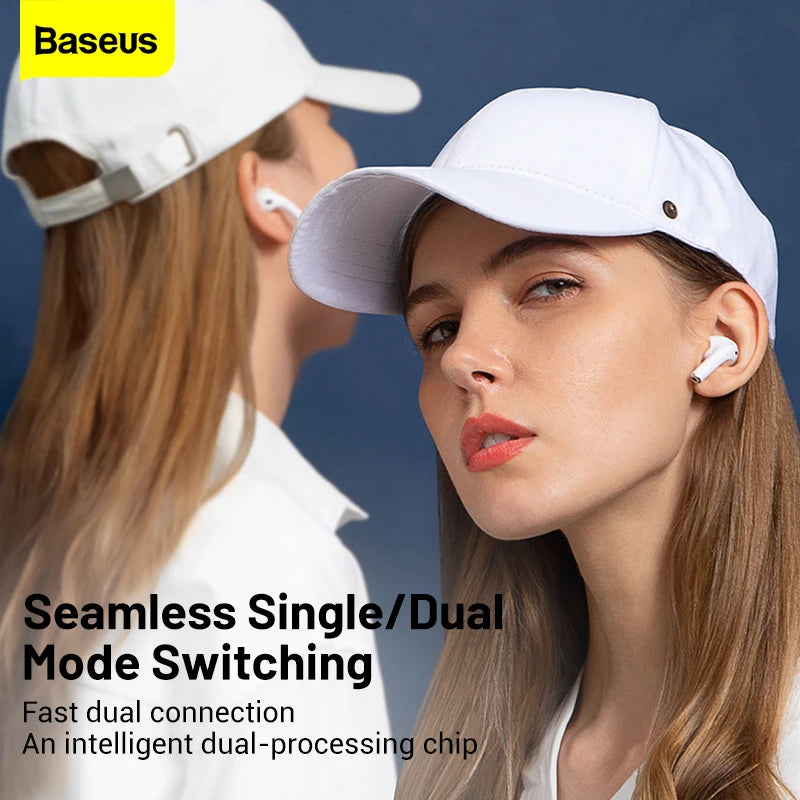 سماعات أذن Baseus W3 اللاسلكية بتقنية البلوتوث 5.0 مع ميكروفون TWS Fone للحد من الضوضاء Hifi سماعات أذن Encok Gamer Headset Pro