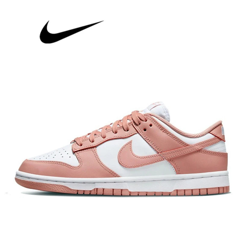 حذاء تزلج Nike Dunk Retro أسود وأبيض للرجال والنساء كلاسيكي من الجلد الأصلي غير قابل للانزلاق ومريح للجري